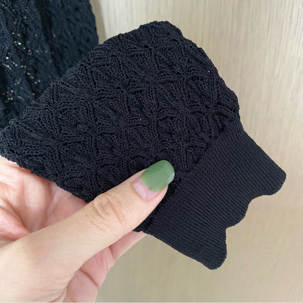Zara pointelle knit cropped sweater black - Picture 6 of 7